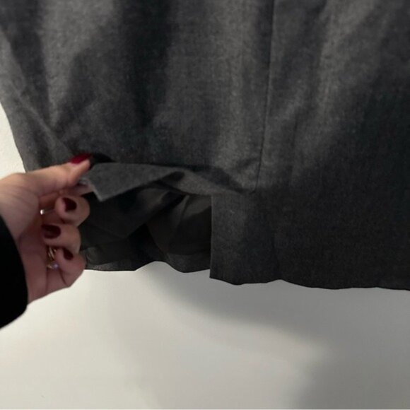 Max Mara Virgin Wool Midi Dress Gray Draped Italy Size 8 Quiet Luxury - Picture 11 of 15